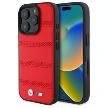 BMW M Collection M Perforated And Stitched Line hardcase til iPhone 16 Pro Max 6,9 inch rød MagSafe