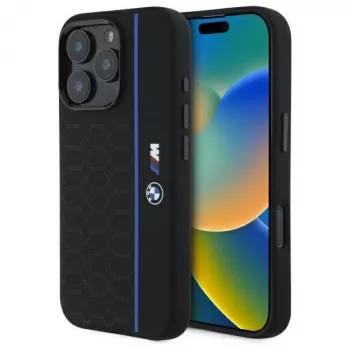 BMW BMHMP16X23SHEB hardcase silikone Hexagon Blue Line MagSafe til iPhone 16 Pro Max 6,9