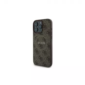Guess 4G Ring Classic Logo MagSafe-cover til iPhone 16 Pro (brun)