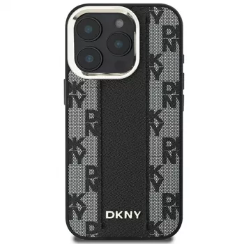 DKNY DKHMP16LPCPVSLK Hardcase til Apple iPhone 16 Pro, 6,3 inch, sort, Karomønster, MagSafe
