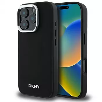 DKNY DKHMP16XPSCMCLK Hard Case til Apple iPhone 16 Pro Max 6,9 inch sort sølvlogo MagSafe
