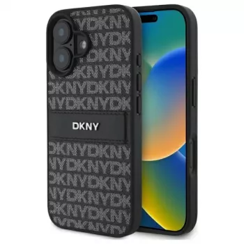 DKNY DKHCP16SPRTHSLK Hardcase Texture Pattern Tonal Stripe til Apple iPhone 16 6,1 inch - sort