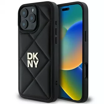 DKNY DKHCP16LPQDSLK Quilted Stack Logo iPhone 16 Pro cover sort