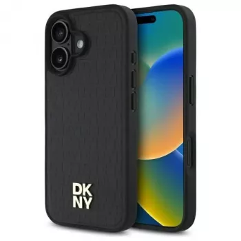 DKNY DKHMP16SPSHRPSK iPhone 16 6,1 inch Hard Case sort Repeat Pattern Stack Logo MagSafe