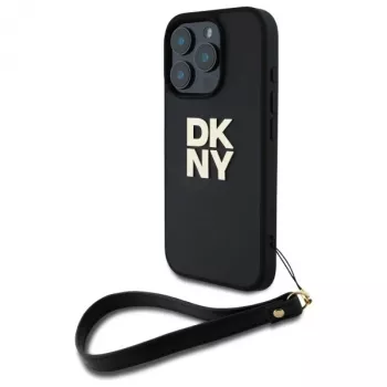 DKNY DKHCP16LPBSWSK iPhone 16 Pro 6,3 inch sort hardcase med håndrem og stock-logo