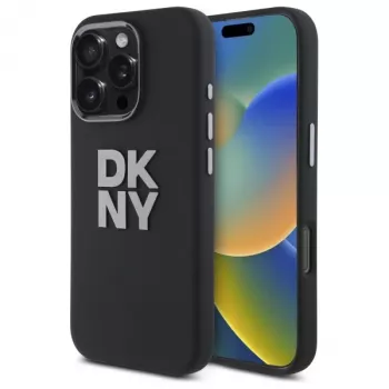 DKNY DKHCP16LSMCBSK Liquid Silicone Metal Logo Hard Case til Apple iPhone 16 Pro 6,3 inch sort