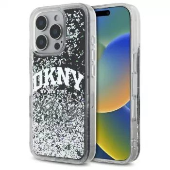 DKNY DKHCP16XLBNAEK iPhone 16 Pro Max 6,9 inch Hardcase Liquid Glitter Arch Logo sort