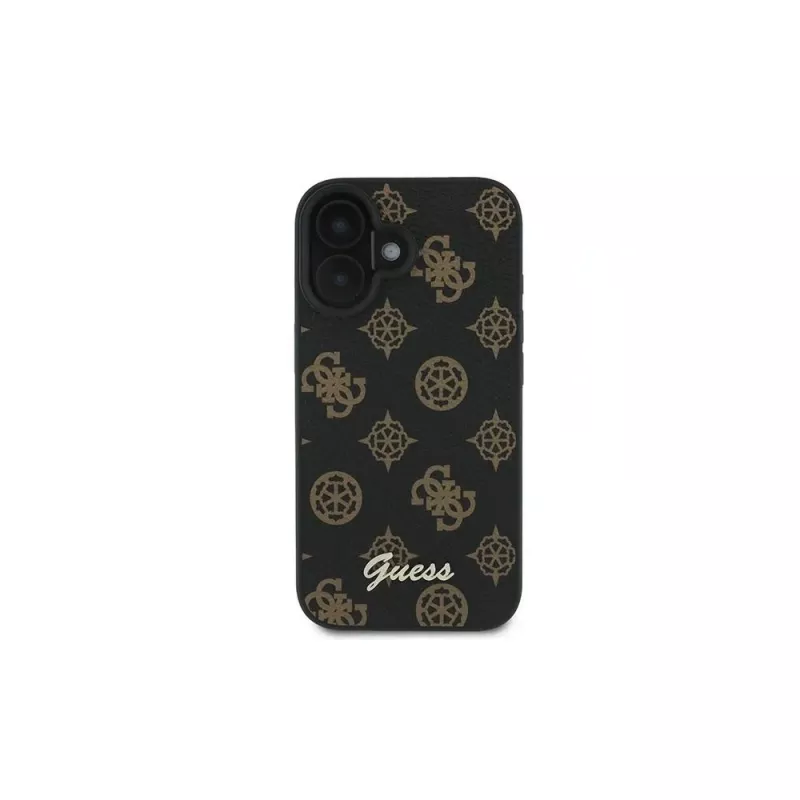 Guess Peony Script MagSafe-cover til iPhone 16 Plus (sort)