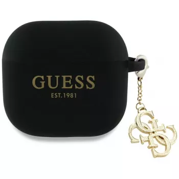 Guess silikone 4G charm etui til AirPods 4 - sort