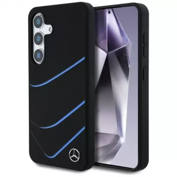 MERCEDES-BENZ Silicone Contrasted Curves MagSafe etui til Samsung Galaxy S25, sort