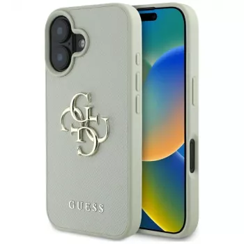 Guess Grained Big 4G Logo Small Classic bagcover til iPhone 16 - grøn