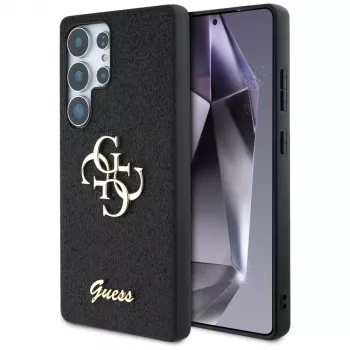 Guess Fixed Glitter Big 4G Metal Logo Case til Samsung Galaxy S25 Ultra (sort)