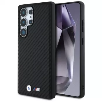 BMW Leather Carbon MagSafe Case til Samsung Galaxy S25 Ultra sort