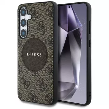 Guess 4G Round Patch Classic Logo MagSafe-cover til Samsung Galaxy S25+ (brun)