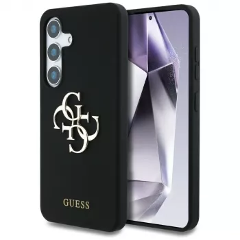 Guess silikone Big 4G Logo Bottom Script-cover til Samsung Galaxy S25, sort