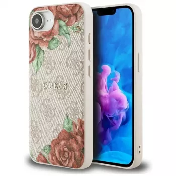 Guess 4G Flowers Print MagSafe Case til iPhone 16e / 17e pink