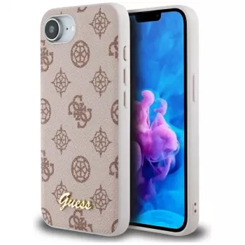Guess Peony Script Logo MagSafe Case til iPhone 16e / 17e brun
