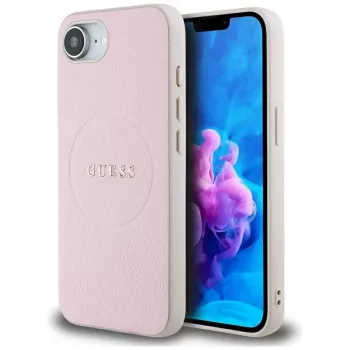 Guess Grained Ring MagSafe Case til Apple iPhone 16e (pink)