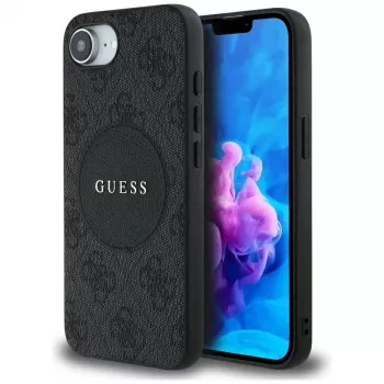 Guess 4G Circle Classic Logo MagSafe Case til iPhone 16e - sort