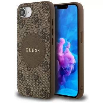 Guess 4G Circle Classic Logo MagSafe Case til iPhone 16e (brun)