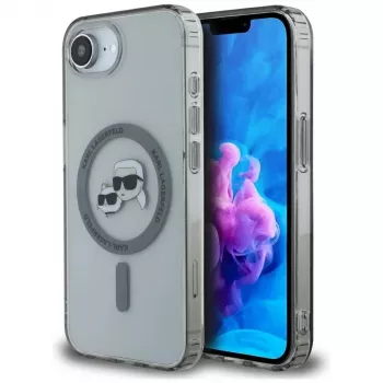 KARL LAGERFELD IML Metal Karl & Choupette Heads MagSafe Case til iPhone 16e / 17e, sort