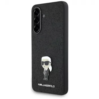 KARL LAGERFELD Fixed Glitter Ikonik Logo Metal Pin Case til Samsung Galaxy A36 - sort