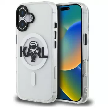 KARL LAGERFELD IML Karl Sketch Logo MagSafe Case til iPhone 16, transparent