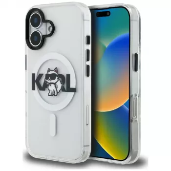 Karl Lagerfeld IML Choupette Sketch Logo MagSafe Case til iPhone 16, transparent