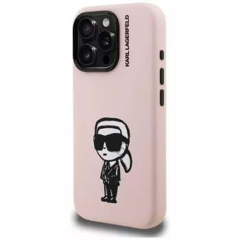 KARL LAGERFELD Silicone Karl Sketch MagSafe Case til iPhone 16 Pro, pink