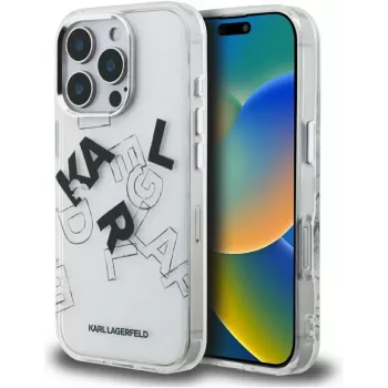 Karl Lagerfeld IML Sketched Graphic-cover til iPhone 16 Pro, transparent