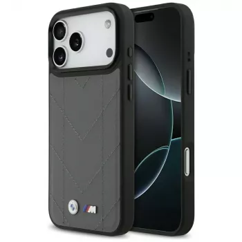 BMW M Quilted Logo MagSafe-cover til iPhone 17 Pro Max, antracit