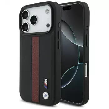 BMW M Perforated Stripe Logo MagSafe-cover til iPhone 17 Pro, rød