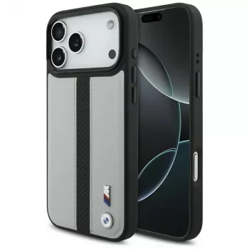 BMW M Perforated Stripe Logo MagSafe-cover til iPhone 17 Pro Max grå