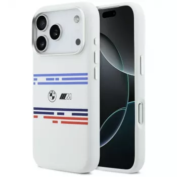 BMW M Silicon Horizontal Line MagSafe-cover til iPhone 17 Pro hvid