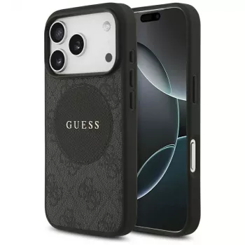Guess 4G Circle Classic Logo MagSafe-cover til iPhone 17 Pro (sort)