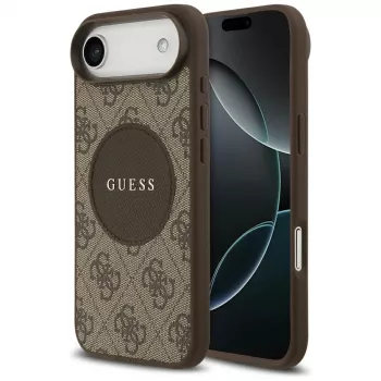 Guess 4G Circle Classic Logo MagSafe-cover til iPhone Air, brun