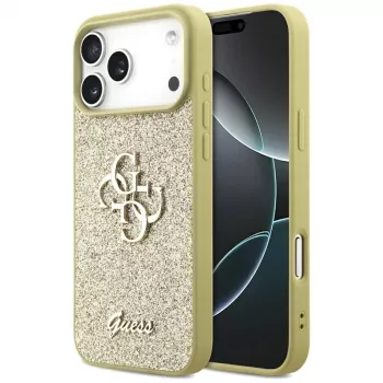 Guess Fixed Glitter Big 4G Case til iPhone 17 Pro Max (guld)