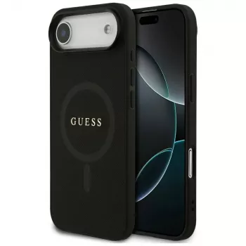 Guess Saffiano Classic Logo MagSafe Case til iPhone Air, sort