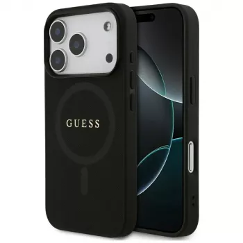 Guess Saffiano Classic Logo MagSafe Case til iPhone 17 Pro, sort