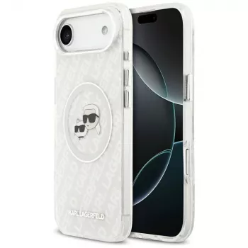 Karl Lagerfeld IML Glitter Karl & Choupette Heads Logo MagSafe Case til Apple iPhone Air - grå