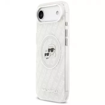 Karl Lagerfeld IML Glitter Karl & Choupette Heads Logo MagSafe Case til Apple iPhone Air - grå