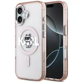 Karl Lagerfeld IML Choupette Sketch Logo MagSafe Case til iPhone 17, pink