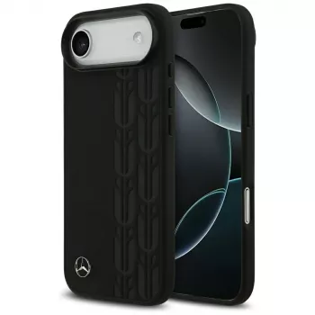 Mercedes-Benz Laurel Leaves Leather MagSafe Case for iPhone Air - Black