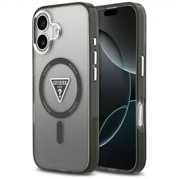 Guess IML Gradient Triangle Logo MagSafe Case til iPhone 17 sort