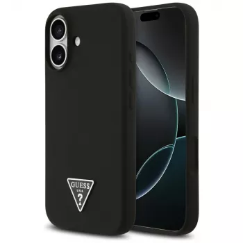 Guess Silicone Triangle Logo MagSafe Case til iPhone 17 sort