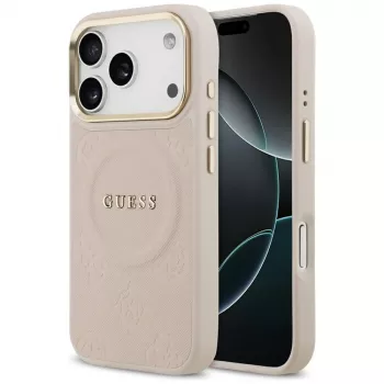 Guess Peony Hot Stamp MagSafe Case til iPhone 17 Pro, pink