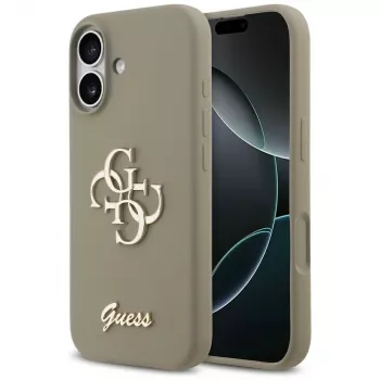 Guess Silicone Big 4G Script-telefoncover til iPhone 17 - brun