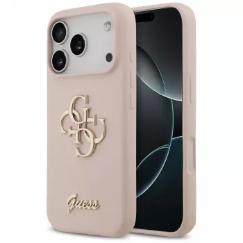 Guess Silicone Big 4G Script-bagcover til Apple iPhone 17 Pro - pink