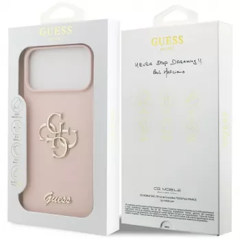 Guess Silicone Big 4G Script-cover til Apple iPhone 17 Pro Max - pink