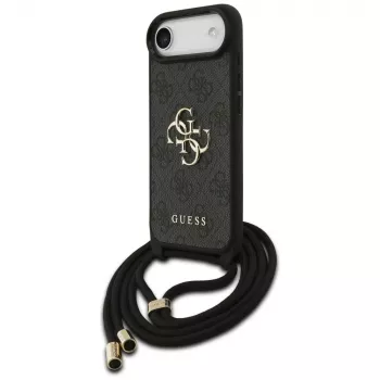 Guess 4G Big Logo Cord Strap Crossbody-cover til iPhone Air, sort